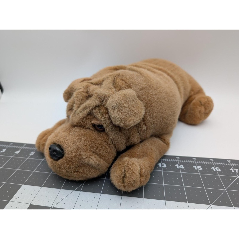 Shar Pei Dog Plush Brown 16 Inch A&A‎ Stuffed Animal Toy